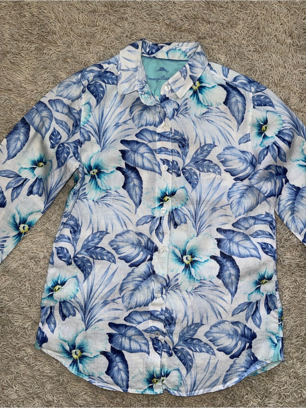 Tommy Bahama Blue Floral Long-Sleeve Shirt